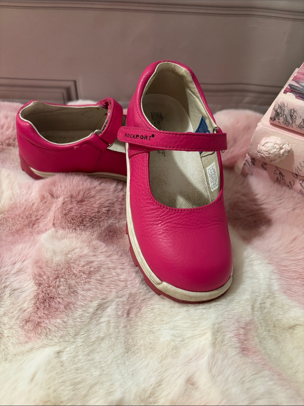 Rockport Kids Hot Pink Washable Mary Jane Dress Shoes